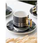 Acar Porselen Mira 6 Kisilik Kahve Fincan Takimi Gold Yaldizli Siyah - Porj-05212