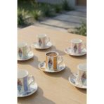 Acar Ronnie 6 Kişilik Porselen Kahve Fincan Takımı - 100 ml - Renkli