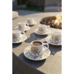 Acar Ross 6 Kişilik Porselen Kahve Fincan Takımı - 90 ml - Renkli