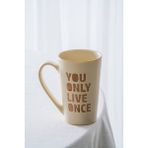 Acar Ruby Porselen kupa Krem - 530 ml