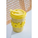 Acar Ruby Silikon Kapaklı Porselen Kupa Sarı - 380 ml