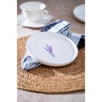 Acar Soft Porselen Yuvarlak Tabak 15 cm Elde Yıkanabilir Lavanta Deseniyle