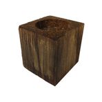 Acar Süs Ağaç Kütük Tealight Mumluk Küp Kahverengi 1 Adet