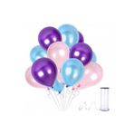 Acar Süs Mor Pembe Mavi Metalik Balon 12 Inch 100 Adet