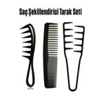 Acarlar Ticaret 3 Lü Saç Şekillendirici Tarak Seti Wax Tarak/Berber Tarağı/Mucizevi Tarak