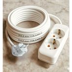Acaroğlu - 10 Metre 3x2,5mm² Ttr Kablo | Ikili Uzatma Grup Priz - Beyaz