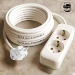 Acaroğlu - 5 Metre 3X2,5Mm² Ttr Kablo | İkili Uzatma Grup Priz