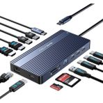 Acasis DS0203 14 in 1 USB-C Docking Station, 2x4K60Hz HDMI, 4K60Hz USB-C, 4xUSB-C 10Gbps, 3xUSB-A, Gigabit Ethernet, SD/TF Kart, AUX+Mikrofon, PD 100W Windows/Mac OS Uyumlu