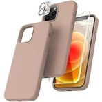 Access4us Essentiel iPhone 15 Pro Max için 3'ü 1 arada paketi: silikon kılıf+1 kamera koruyucusu+1 temperli cam ekran koruyucusu ● çok yönlü koruma (kum pembesi)