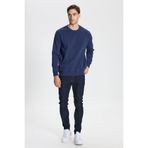 AC&Co / Altınyıldız Classics 3 Iplik Şardonlu Pamuklu Standart Fit Normal Kesim Bisiklet Yaka Erkek Lacivert Sweatshirt