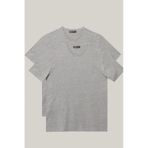 AC&Co / Altınyıldız Classics Altinyildiz Classics Erkek Gri Slim Fit Dar Kesim V Yaka 2'li Tişört Paketi ET4820200031GMJM Gri