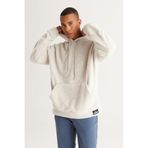 AC&Co / Altınyıldız Classics Bej Oversize Bol Kesim Kapüşonlu Sherpa Sweatshirt Polar