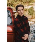 AC&Co / Altınyıldız Classics Bordo-siyah Standart Fit Normal Kesim Dik Bato Yaka Polar Sweatshirt