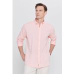 AC&Co / Altınyıldız Classics Comfort Fit Rahat Kesim Düğmeli Yaka Casual Keten Gömlek, Renk Yavruagzi, Beden S