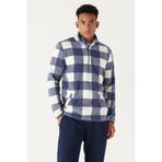 AC&Co / Altınyıldız Classics Ekru Indıgo Standart Fit Normal Kesim Dik Bato Yaka Polar Sweatshirt