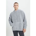 AC&Co / Altınyıldız Classics Erkek Açık Gri Oversize Bol Kesim Kapüşonlu Sherpa Sweatshirt Polar