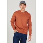 AC&Co / Altınyıldız Classics Erkek Açık Kahve Standart Fit Normal Kesim Içi Polarlı 3 Iplik Bisiklet Yaka Sweatshirt