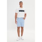 AC&Co / Altınyıldız Classics Erkek Açık Mavi Slim Fit Dar Kesim Pamuklu Esnek Denim Şort