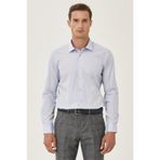 AC&Co / Altınyıldız Classics ERKEK ACIK MAVI Ütülemesi Kolay Slim Fit Dar Kesim Klasik Yaka Pamuklu Gömlek