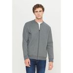 AC&Co / Altınyıldız Classics Erkek Antrasit-melanj Standart Fit Içi Polarlı 3 Iplik Fermuarlı Kolej Yaka Pamuklu Sweatshirt