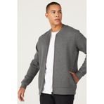 AC&Co / Altınyıldız Classics Erkek Antrasıt Melanj Standart Fit Normal Kesim İçi Polarlı Kolej Yaka Pamuklu Sweatshirt Ceket Antrasit Melanj