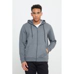 AC&Co / Altınyıldız Classics Erkek Antrasıt Melanj Standart Fit Normal Kesim Kapüşonlu Fermuarlı Sweatshirt Antrasit