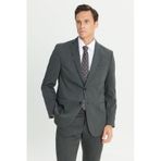 AC&Co / Altınyıldız Classics Erkek Antrasıt Slim Fit Dar Kesim Mono Yaka Takım Elbise Antrasit