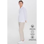 AC&Co / Altınyıldız Classics Erkek Bej Pamuklu Standart Fit Normal Kesim Beli Lastikli Diagonal Desenli Örme Pantolon