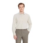 AC&Co Altınyıldız Classics Erkek Bej Pamuklu Tailored Slim Fit Dar Kesim Klasik Yaka Armürlü Cepli Gömlek S Beden