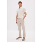AC&Co / Altınyıldız Classics Erkek Bej Slim Fit Dar Kesim Beli Bağlamalı Yan Cep Gofre Desenli Pantolon Bej