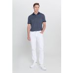 AC&Co / Altınyıldız Classics Erkek Beyaz Diz İzi Yapmayan 360 Derece Her Yöne Esneyen Slim Fit Diyagonal Desenli Esnek Pantolon