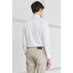 AC&Co / Altınyıldız Classics ERKEK BEYAZ Slim Fit Dar Kesim Gizli Düğme Yaka %100 Pamuk Gömlek