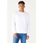 AC&Co / Altınyıldız Classics ERKEK BEYAZ Standart Fit Normal Kesim Bisiklet Yaka Sweatshirt