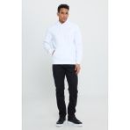 AC&Co / Altınyıldız Classics Erkek Beyaz Standart Fit Normal Kesim Içi Polarlı 3 Iplik Kapüşonlu Pamuklu Sweatshirt