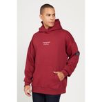 AC&Co / Altınyıldız Classics Erkek Bordo Oversize Fit Bol Kesim Kapüşonlu Içi Polarlı 3 Iplik Pamuklu Sweatshirt