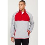 AC&Co / Altınyıldız Classics Erkek G.melanj-kırmızı Standart Fit Normal Kesim Dik Bato Yaka Desenli Polar Sweatshirt