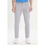AC&Co / Altınyıldız Classics Erkek Grı 360 Derece Her Yöne Esneyen Slim Fit Dar Kesim Diyagonal Desenli Pantolon