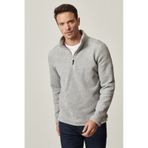 AC&Co / Altınyıldız Classics Erkek Grı Anti-pilling Tüylenme Yapmayan Standart Fit Dik Yaka Polar Sweatshirt Grı Gri