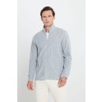 AC&Co / Altınyıldız Classics Erkek Gri Anti-pilling Tüylenme Yapmayan Standart Fit Normal Kesim Dik Yaka Sweatshirt Polar Ceket