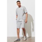 AC&Co / Altınyıldız Classics ERKEK GRI MELANJ Standart Fit Normal Kesim Pamuklu Rahat Örme Şort