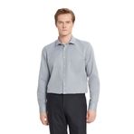 AC&Co Altınyıldız Classics Erkek Gri Pamuklu Tailored Slim Fit Klasik Yaka Armürlü Cepli Gömlek S Beden