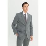 AC&Co / Altınyıldız Classics Erkek Grı Slim Fit Dar Kesim Mono Yaka Takım Elbise Gri