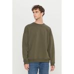 AC&Co / Altınyıldız Classics Erkek Haki Oversize Fit Bol Kesim Pamuklu Içi Polarlı 3 Iplik Bisiklet Yaka Sweatshirt