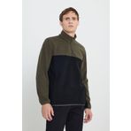 AC&Co / Altınyıldız Classics Erkek Hakı-sıyah Standart Fit Dik Yaka İçi Polarlı Çift Renk Polar Sweatshirt