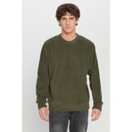 AC&Co / Altınyıldız Classics Erkek Haki Sweatshirt Polar Standart Fit Normal Kesim Bisiklet Yaka