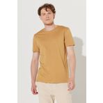 AC&Co / Altınyıldız Classics Erkek Hardal Slim Fit Dar Kesim %100 Pamuk Bisiklet Yaka Basic Tişört