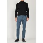 AC&Co / Altınyıldız Classics Erkek Indıgo Slim Fit Dar Kesim 5 Cepli Desenli Pamuklu Pantolon