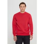AC&Co / Altınyıldız Classics Erkek Kırmızı Standart Fit Normal Kesim Içi Polarlı 3 Iplik Bisiklet Yaka Pamuklu Sweatshirt