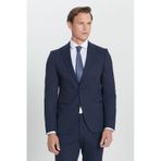 AC&Co / Altınyıldız Classics ERKEK LACI Ekstra Slim Fit Dar Kesim Kırlangıç Yaka Takım Elbise Lacivert