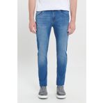 AC&Co / Altınyıldız Classics Erkek Lacivert Ekstra Slim Fit Dar Kesim Rıss Pamuklu Esnek Denim Jean Kot Pantolon
